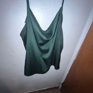 Satin tank , Color green , good for a night out.